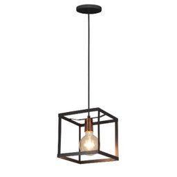 Pendente Alumínio Spot Line Quadra 1XE27 com Preto com Cobre Polido 667/20 - 1