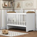 Ver imagem 3 de Berço Americano Mini Cama Mel Branco Acetinado Amadeirado com Colchão Gazin - Carolina