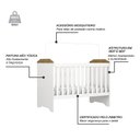 Ver mais imagens de Berço Americano Mini Cama Mel Branco Acetinado Amadeirado com Colchão Gazin - Carolina