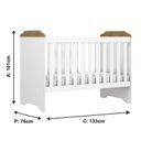 Ver imagem 5 de Berço Americano Mini Cama Mel Branco Acetinado Amadeirado com Colchão Gazin - Carolina