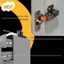 Ver imagem 7 de Cozinha Modulada 2 Peças Balcão com Tampo e Armário Aéreo com Vidro 100% MDF Bari Cinza/Titanio Fosco