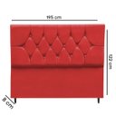 Ver imagem 2 de Cabeceira Cama Box King 195 cm Geovana Suede Vermelho