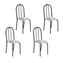 Ver imagem 1 de Kit 4 Cadeiras Tubular 89x37x42 cm Ane B Arabesco/Preto