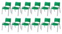 Ver imagem 2 de Cadeira Iso Base Cinza, Igreja, Escola, Escritório - Verde Kit 12 Peças
