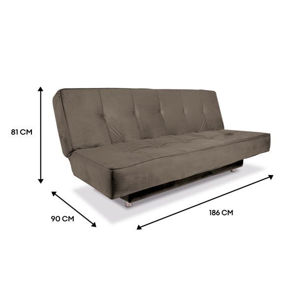SofáCama Reclinável 3 Lugares Flip Suede Taupe Orb MadeiraMadeira