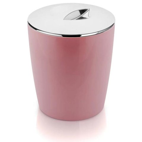 Lixeira Cromo Vitra Cozinha Banheiro 5L Rosa