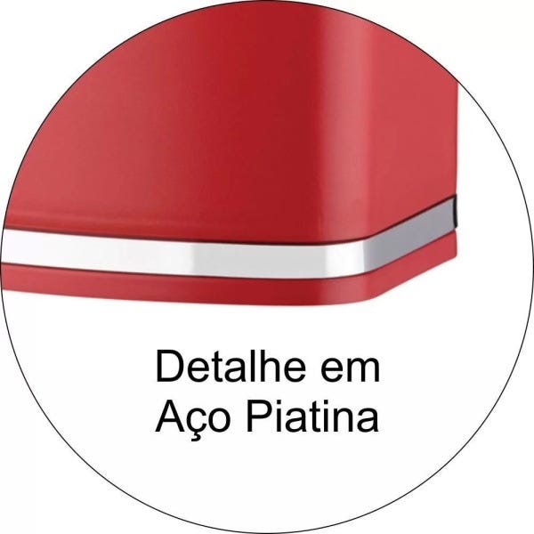 Kit Cozinha Lixeira 2,5 Litros Rodinho de Pia Dispenser de Detergente - Vermelho - 3