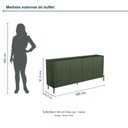 Ver imagem 3 de Buffet Bend 180 cm Porta Lisa Incolar Musgo com Pé Preto