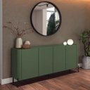 Ver imagem 1 de Buffet Bend 180 cm Porta Lisa Incolar Musgo com Pé Preto