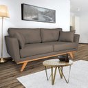 Ver imagem 1 de Sofá 3 Lugares Belle Suede Taupe - Silla