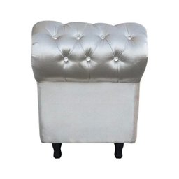 Sofá Retrô com Baú Grécia Namoradeira Calçadeira Acetinado Off White com Strass - D'Rossi - 3