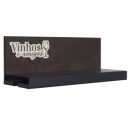 Suporte Para 4 Garrafas Prateleira Vinhos e Amigos em Aço - 2