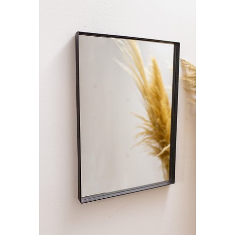 ESPELHO LUXO QUADRADO RETRÔ 60X60CM BANHEIRO SALA QUARTO HALL MOLDURA PRETO