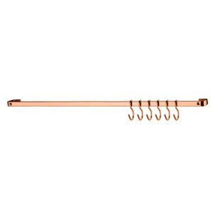 Barra Piatina de Cozinha Porta Utensílios 45cm Com 6 Ganchos - Rosé Gold