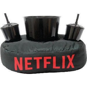 Kit Almofada com Porta Pipoca Balde +2 Copos Netflix