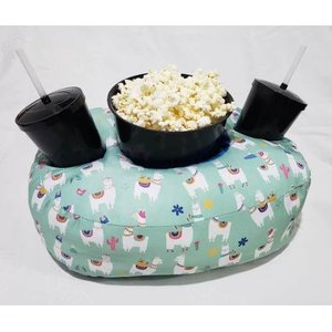 Kit Almofada Com Porta Pipoca 1 Balde + 2 Copos Lhama