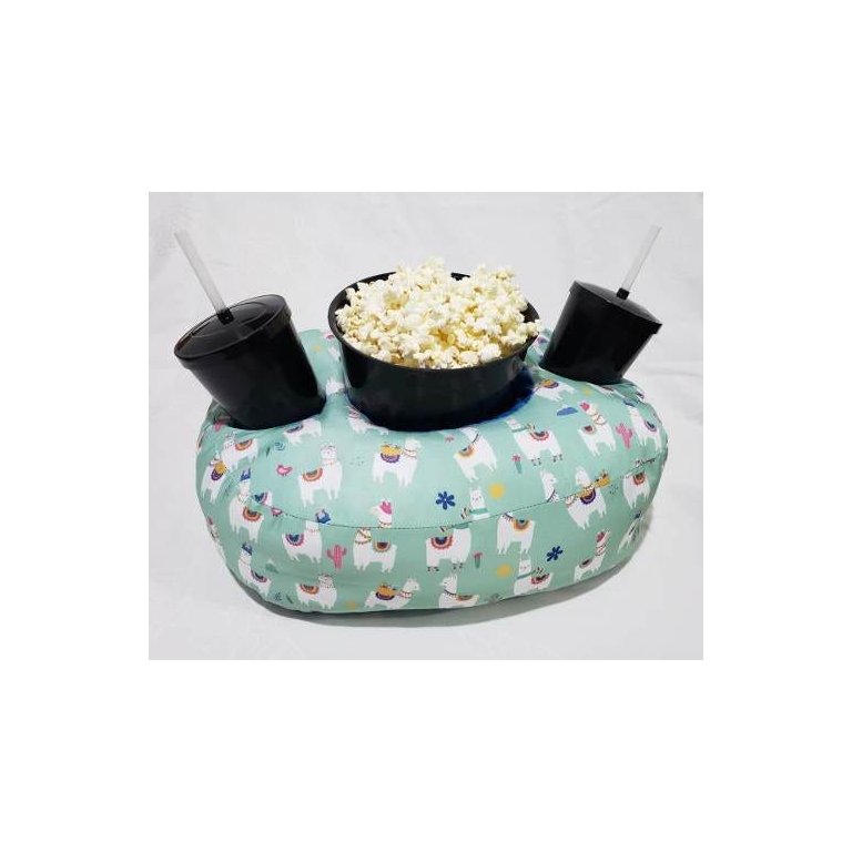 Kit Almofada Com Porta Pipoca 1 Balde + 2 Copos Lhama