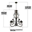 Ver imagem 2 de Lustre Rústico em Ferro Estilo Vintage para Iluminação de Sala de Estar - Verniz