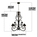 Ver imagem 2 de Lustre Rústico em Ferro Estilo Vintage para Iluminação de Sala de Estar - Verniz