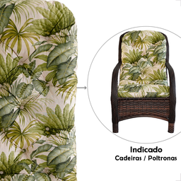 Almofada P/ Poltrona Cadeiras Impermeável Cor Palmares Bege - 4