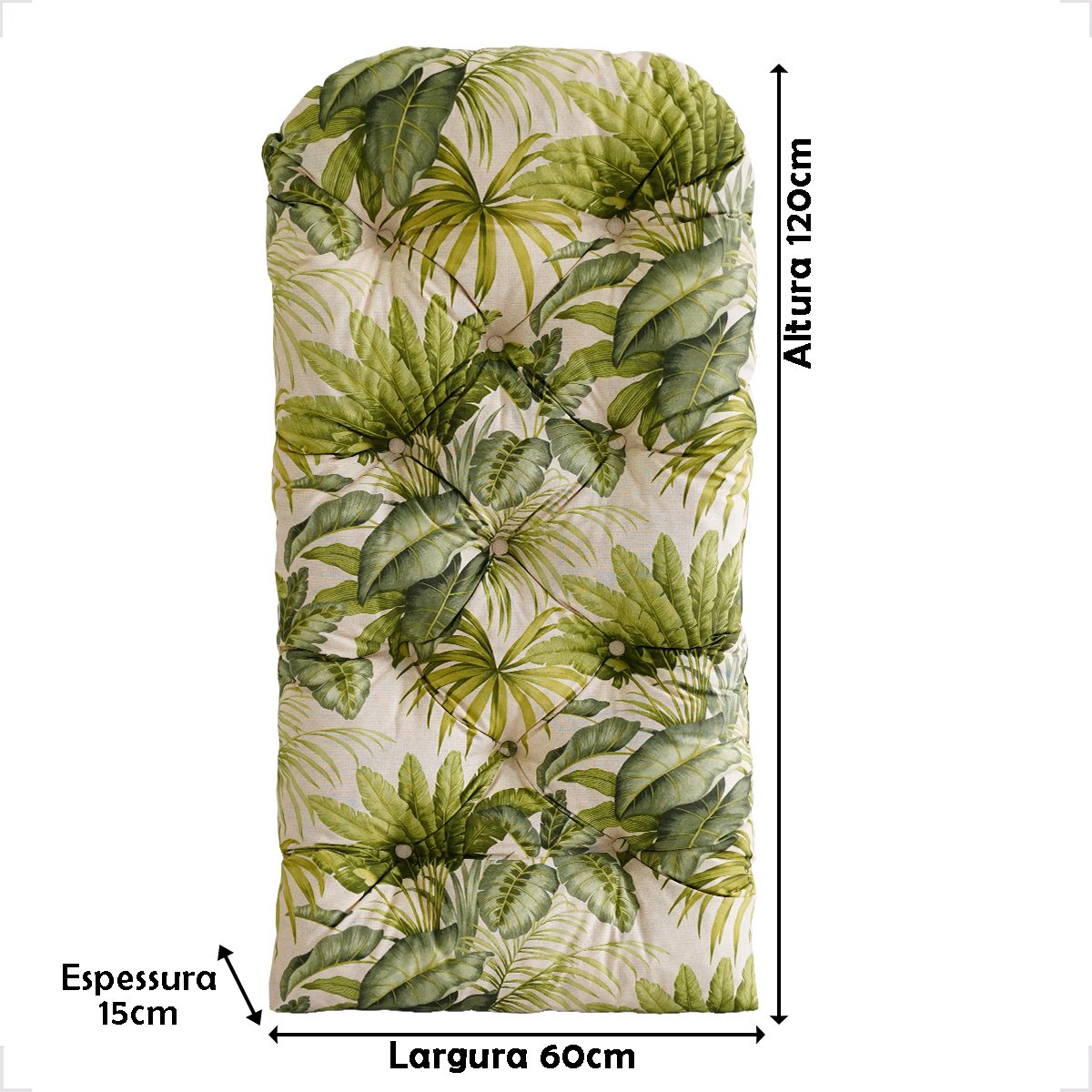 Almofada P/ Poltrona Cadeiras Impermeável Cor Palmares Bege - 2