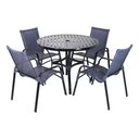 Ver imagem 1 de 4 Cadeiras e Mesa Tampo Ripado em Alumínio - Piscina, Jardim Trama Original