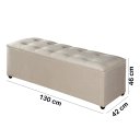 Ver imagem 5 de Recamier Baú Milão 1,30m Premium para Cama Casal Estilo Decorativo Closet Estofado Cor Bege