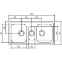 Ver imagem 5 de Cuba de Sobrepor Tramontina Polaris 2c 34 R em Aço Inox com Acabamento Pré-polido 123x43 Cm com 2 Cu