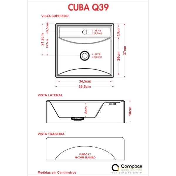 CUBA APOIO QUADRADA Q39W (RAVENA) AMARELO - 3