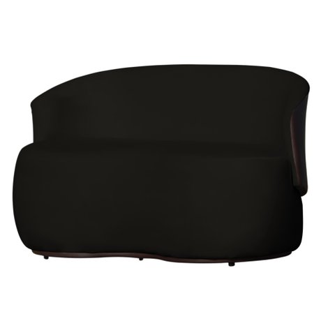 Namoradeira 2 Lugares Orgânica Decorativa Beatriz Veludo Preto/pu Marrom - Montanaris Decor