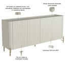 Ver imagem 3 de Aparador Buffet Sala de Jantar 4 Portas Brise Pés Industrial Dourado Naim I03 Luna - Lyam Decor