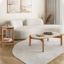 Ver imagem 2 de Conjunto de Mesas Lizz Lateral Redonda e Oblonga Off White/cedro - Casa D