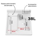 Ver imagem 3 de Tanque de Lavar Roupas 38l de Fibra com Gabinete Lavanderia Área de Serviço Stilofibras Cinza