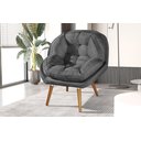 Ver imagem 1 de Poltrona Decorativa Sênior Suede Premium Pés de Madeira Cinza:grafite
