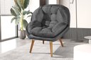 Ver imagem 1 de Poltrona Decorativa Sênior Suede Premium Pés de Madeira Cinza:grafite