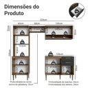 Ver imagem 5 de Cozinha Compacta Lille 7 Portas 2 Gavetas MDP 225cm Rustic Madesa