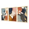 Kit 3 Quadros Decorativos 43x63 Plantas Colorido Folhagens com Moldura Pinus - 2