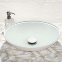 Ver imagem 3 de Cuba de Banheiro Pia Sobrepor Vidro Redonda Branca 35cm e Valvula Click Ceramica Inox para Pia lavab