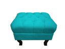 Ver imagem 3 de Kit Poltrona Decorativa Julia + Puff Luis Xv Suede Azul Tifany Pés Madeira Mz Decor