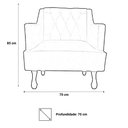 Ver imagem 2 de Kit Poltrona Decorativa Julia + Puff Luis Xv Suede Azul Tifany Pés Madeira Mz Decor