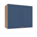 Ver imagem 2 de Armário Aéreo 2 Portas 80 cm Pérola Yescasa Azul/Freijó