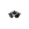 CONJUNTO DE CERÂMICA CERAFLAME 5 PEÇAS DUO SMART PRETO - 1