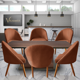 Conjunto  06 Cadeiras Meia Lua  Para Sala de  Jantar Cozinha Bistrô Visammer - 1