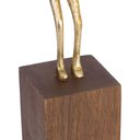 Ver imagem 4 de Escultura Decorativa Pessoa em Madeira e Metal Dourado 28cm 21897 Mart
