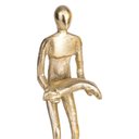 Ver imagem 3 de Escultura Decorativa Pessoa em Madeira e Metal Dourado 28cm 21897 Mart