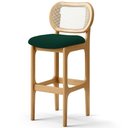 Ver imagem 1 de Banqueta Alta para Cozinha Bancada Sala Tela Betta Fixa L02 Bouclê Verde - Lyam