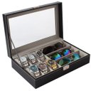 Ver imagem 1 de Porta Relogio Luxo Oculos de Sol Pulseira Estojo Expositor Caixa Oganizador Penteadeira Armario Mesa