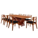 Ver imagem 2 de Conjunto Sala de Jantar Mesa Venus Tampo 220cm Laminado Barril e 8 Cadeiras Viena