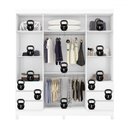 Ver imagem 6 de Guarda-roupa Casal Roma 4 Portas 6 Gavetas Branco - Demobile