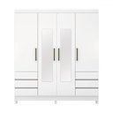 Ver imagem 3 de Guarda-roupa Casal Roma 4 Portas 6 Gavetas Branco - Demobile